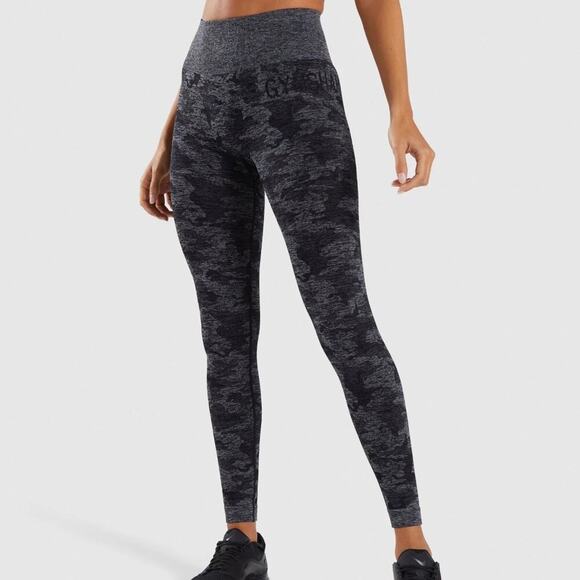 Camo Seamless Leggings in Charcoal - Picture 1 of 7